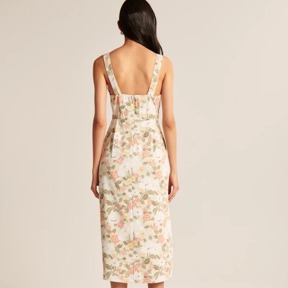 Abercrombie & Fitch Cinched Neck Slip Midi Dress - Picture 5 of 8